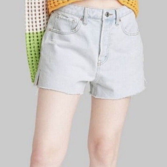Wild Fable Women's Jeans Shorts Size 2 Blue High Rise Cut Off Light Wash Denim - Picture 2 of 14